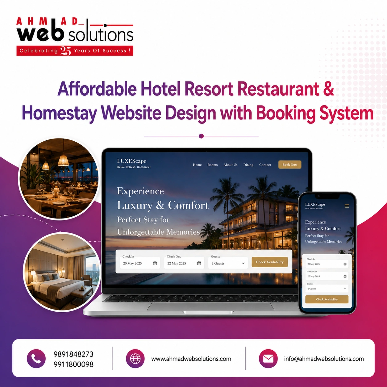 Hotel, Resort & Restaurant Website Design Company in Delhi