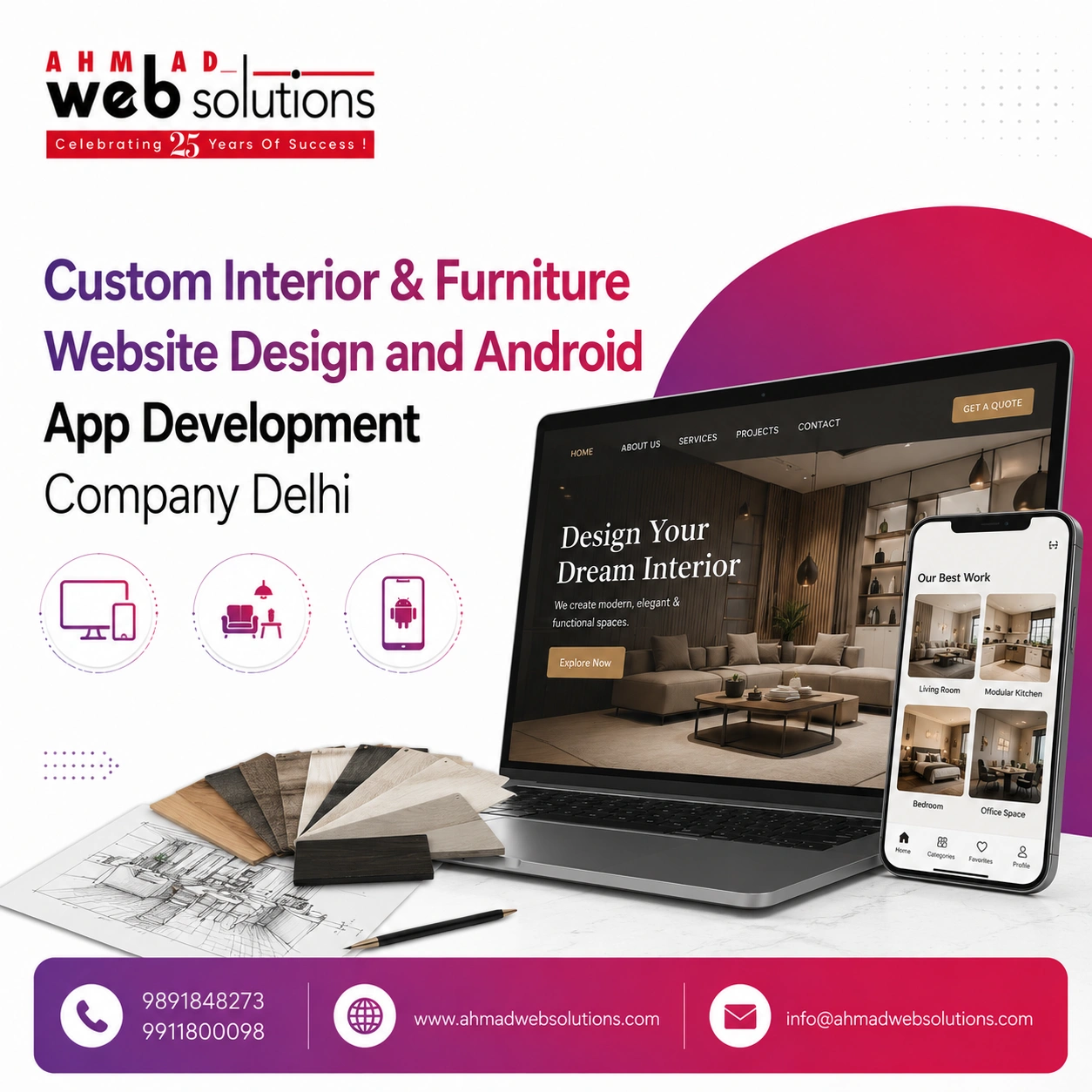 Custom Interior & Furniture Website Design and Android App Development ...