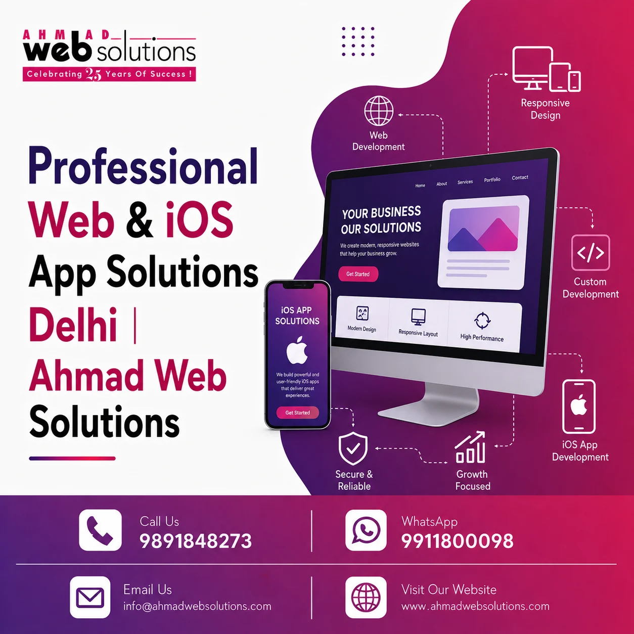 Professional Web & iOS App Solutions Delhi | Ahmad Web Solutions
