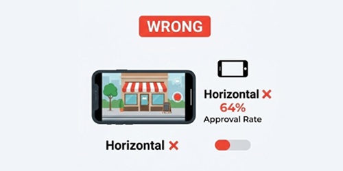 Horizontal landscape orientation - wrong format